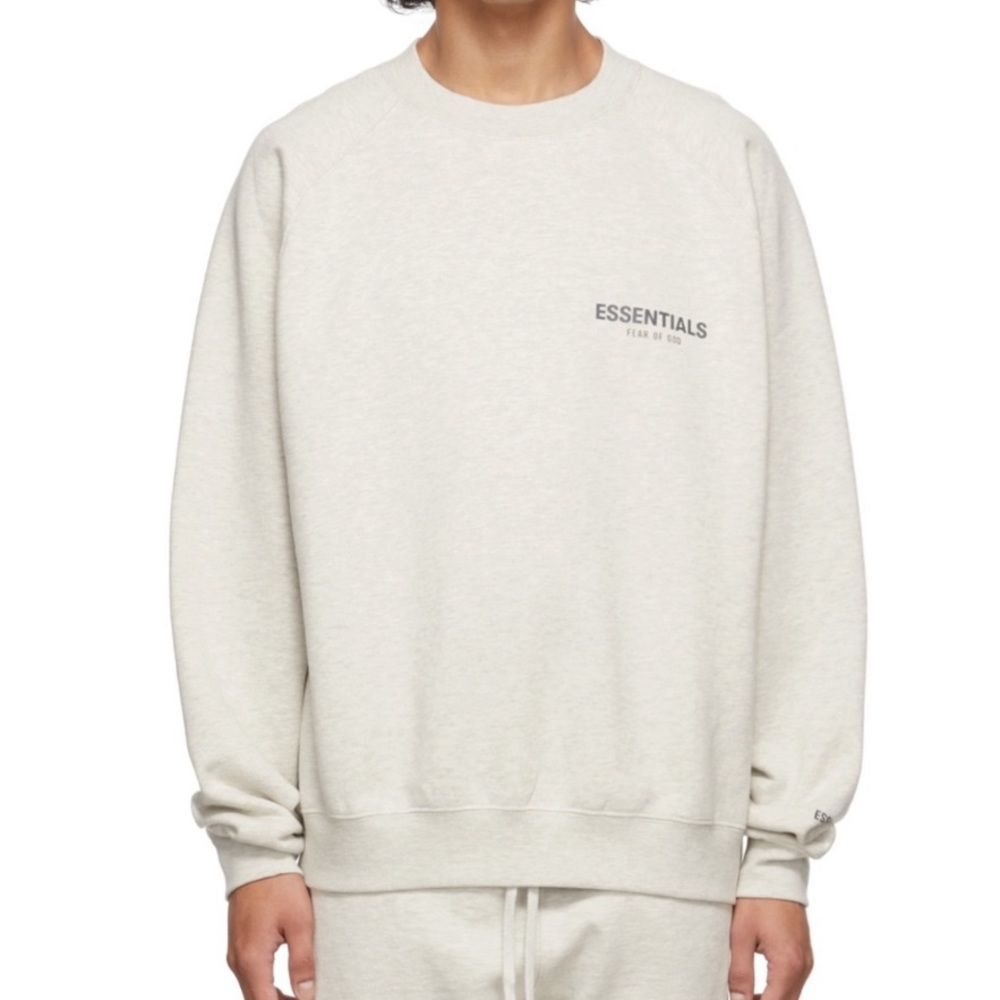 Fear of God Essentials Pullover Crewneck Sweater Oatmeal Medium